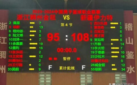 CBA半决赛丨新疆108-95完胜浙江，总比分3-1晋级总决赛