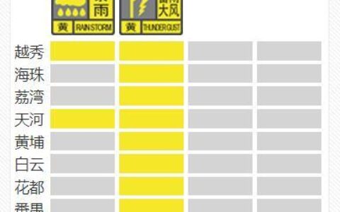广州启动气象灾害Ⅳ级应急响应，多区发布雷雨大风黄色预警-广州暴雨强度